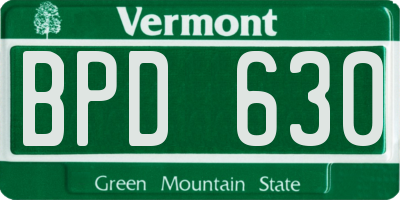 VT license plate BPD630
