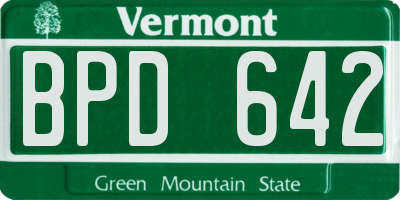 VT license plate BPD642