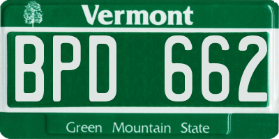 VT license plate BPD662