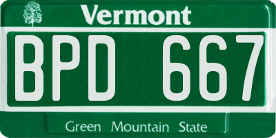 VT license plate BPD667