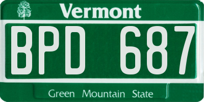 VT license plate BPD687