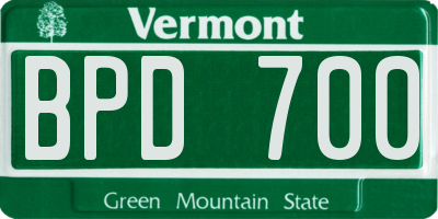 VT license plate BPD700