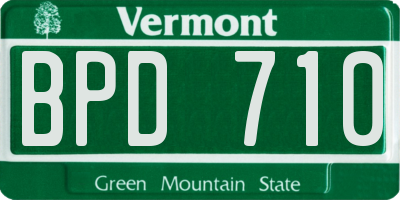 VT license plate BPD710