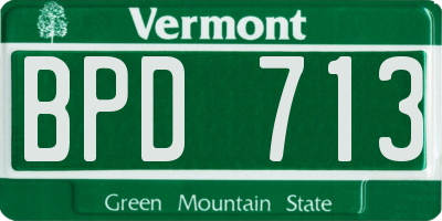 VT license plate BPD713