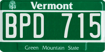 VT license plate BPD715