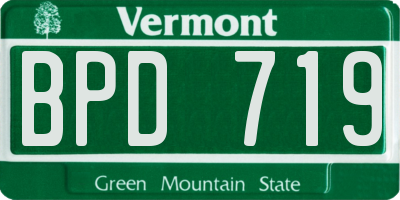 VT license plate BPD719