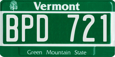 VT license plate BPD721