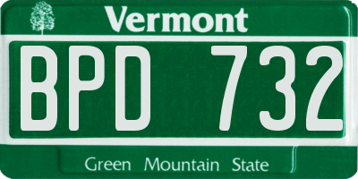 VT license plate BPD732