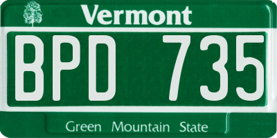 VT license plate BPD735