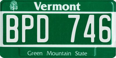 VT license plate BPD746