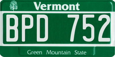 VT license plate BPD752