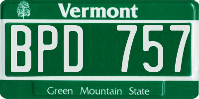 VT license plate BPD757