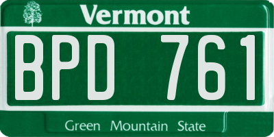 VT license plate BPD761