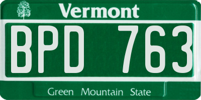 VT license plate BPD763