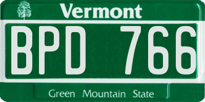 VT license plate BPD766