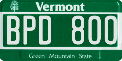 VT license plate BPD800