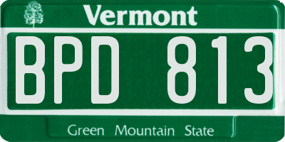 VT license plate BPD813