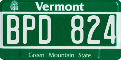 VT license plate BPD824