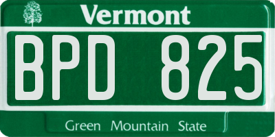 VT license plate BPD825