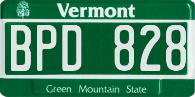 VT license plate BPD828