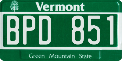 VT license plate BPD851