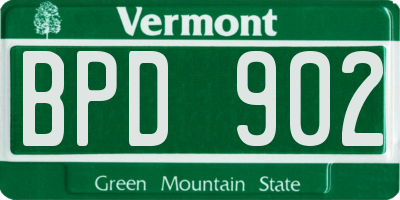 VT license plate BPD902