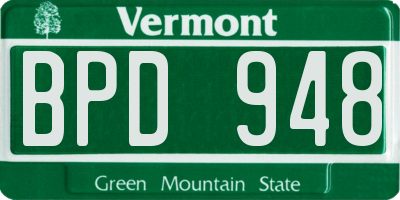 VT license plate BPD948