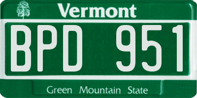 VT license plate BPD951