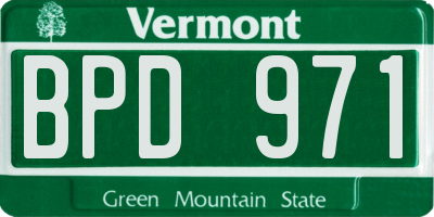 VT license plate BPD971