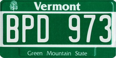VT license plate BPD973