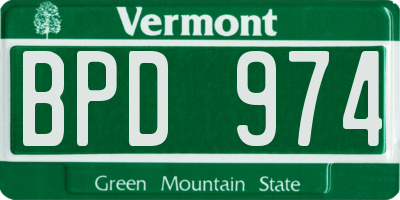VT license plate BPD974