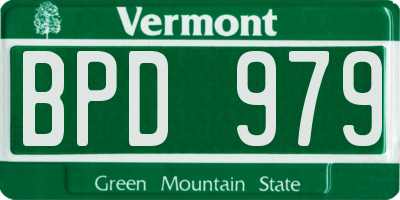 VT license plate BPD979