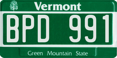 VT license plate BPD991
