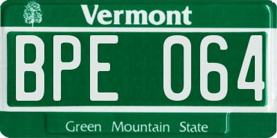 VT license plate BPE064
