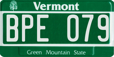 VT license plate BPE079
