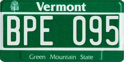 VT license plate BPE095