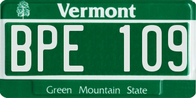 VT license plate BPE109