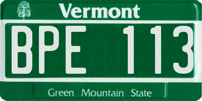 VT license plate BPE113