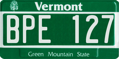 VT license plate BPE127