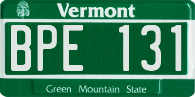 VT license plate BPE131