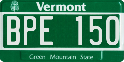 VT license plate BPE150