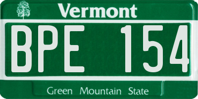 VT license plate BPE154