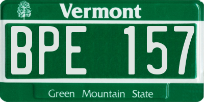 VT license plate BPE157
