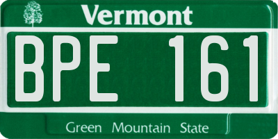 VT license plate BPE161