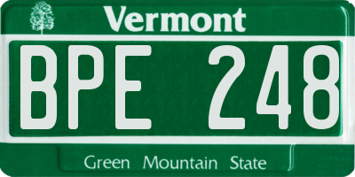 VT license plate BPE248