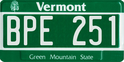 VT license plate BPE251