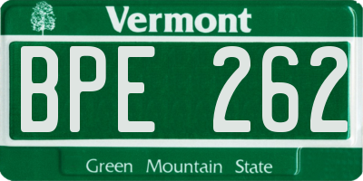 VT license plate BPE262