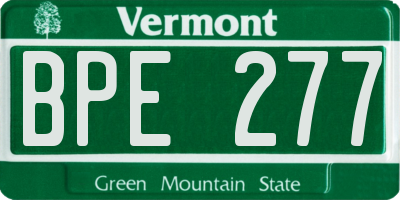 VT license plate BPE277
