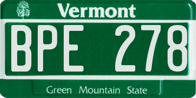 VT license plate BPE278