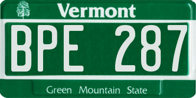 VT license plate BPE287
